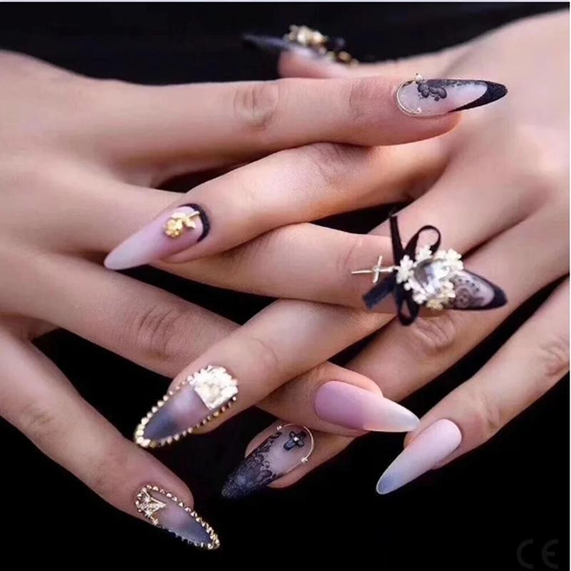 10 Rulo/Kutu Beyaz Siyah Dantel Nail Art Folyo Seti Tırnak Transfer Etiketi Kağıdı Kendin Yap Manikür Tırnak Dekorasyon Aksesuarları