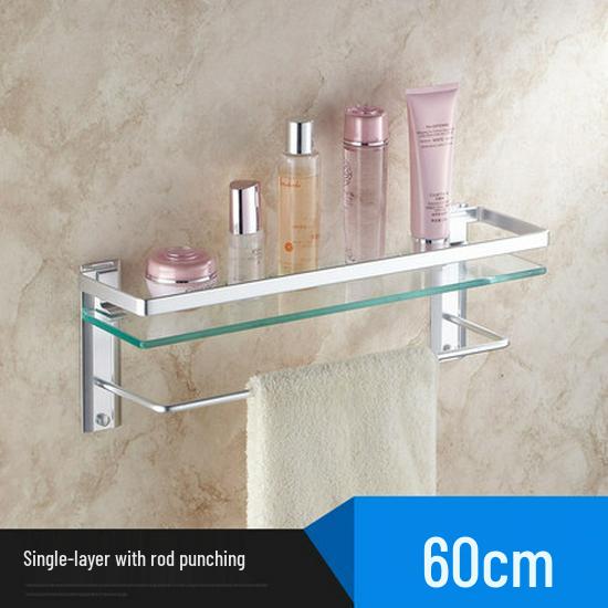60cm Badezimmer Glasregal & Spiegelhalter – Einzelne Ebene