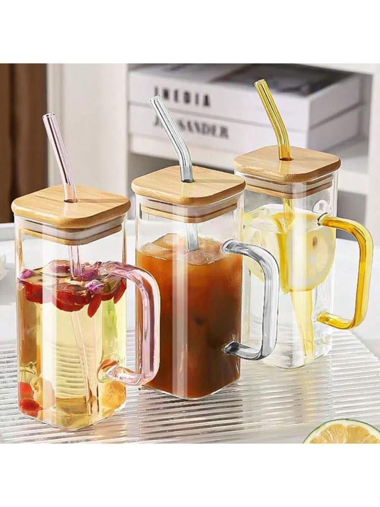 1pc 400/1000ml Smoothie Cup with Straw, Heat-resistant Juice Drink Cup, Large Capacity Water Bottle for Family and Outdoor Use