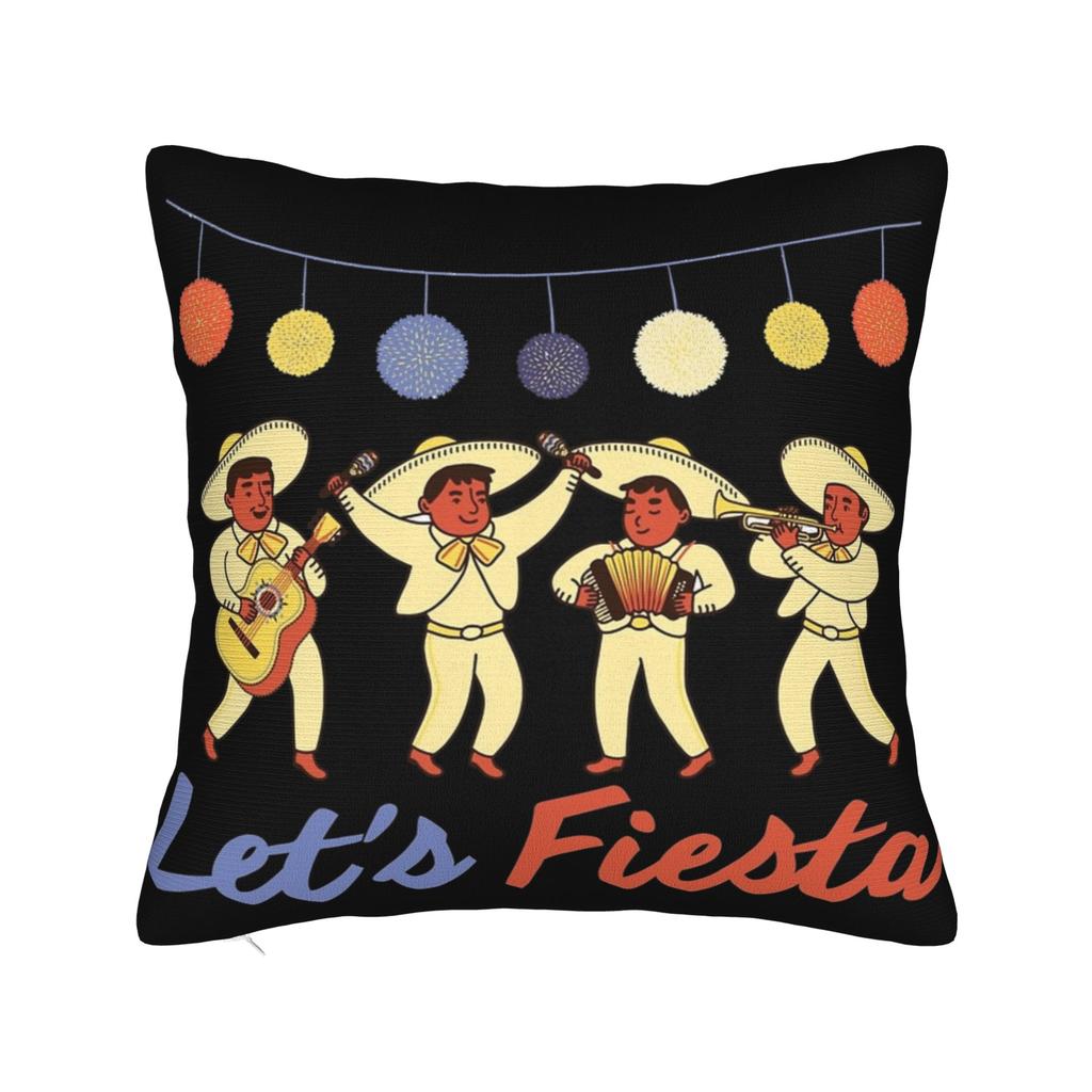 Decorative Pillow Covers Lets Fiesta Cinco De Mayo  Stuff Home  Throw Pillow Case Cover Square MultiSize