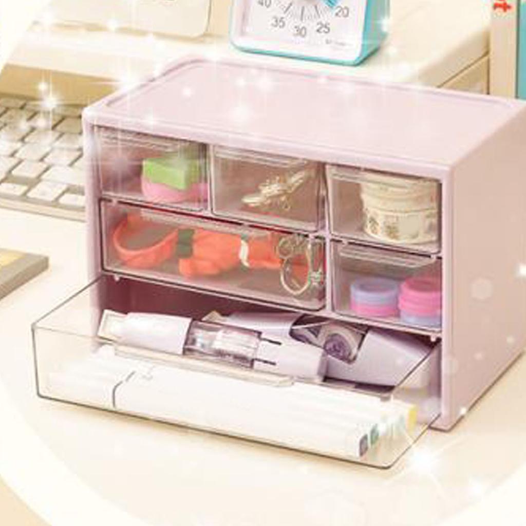Desktop Storage Box Plastic Space Saving Large Capacity Desktop Drawer   for Dressing Table   School