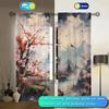 2pcs Landscape Painting Printed Curtain for Home Decor - Rod Pocket Window Treatment for Bedroom, Office, Kitchen, Living Room
