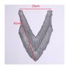 V Collar Design Mesh Lace Appliques Silver Sequins Dress Decoration Appliques  Gown Embellishment
