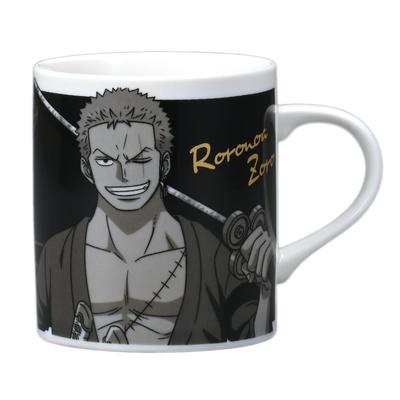 Zoro Straw Hat Pirates Monochrome Microwave and Dishwasher Made In 124151 "One Piece" Mug, Approx. 300ml, Safe, Japan,