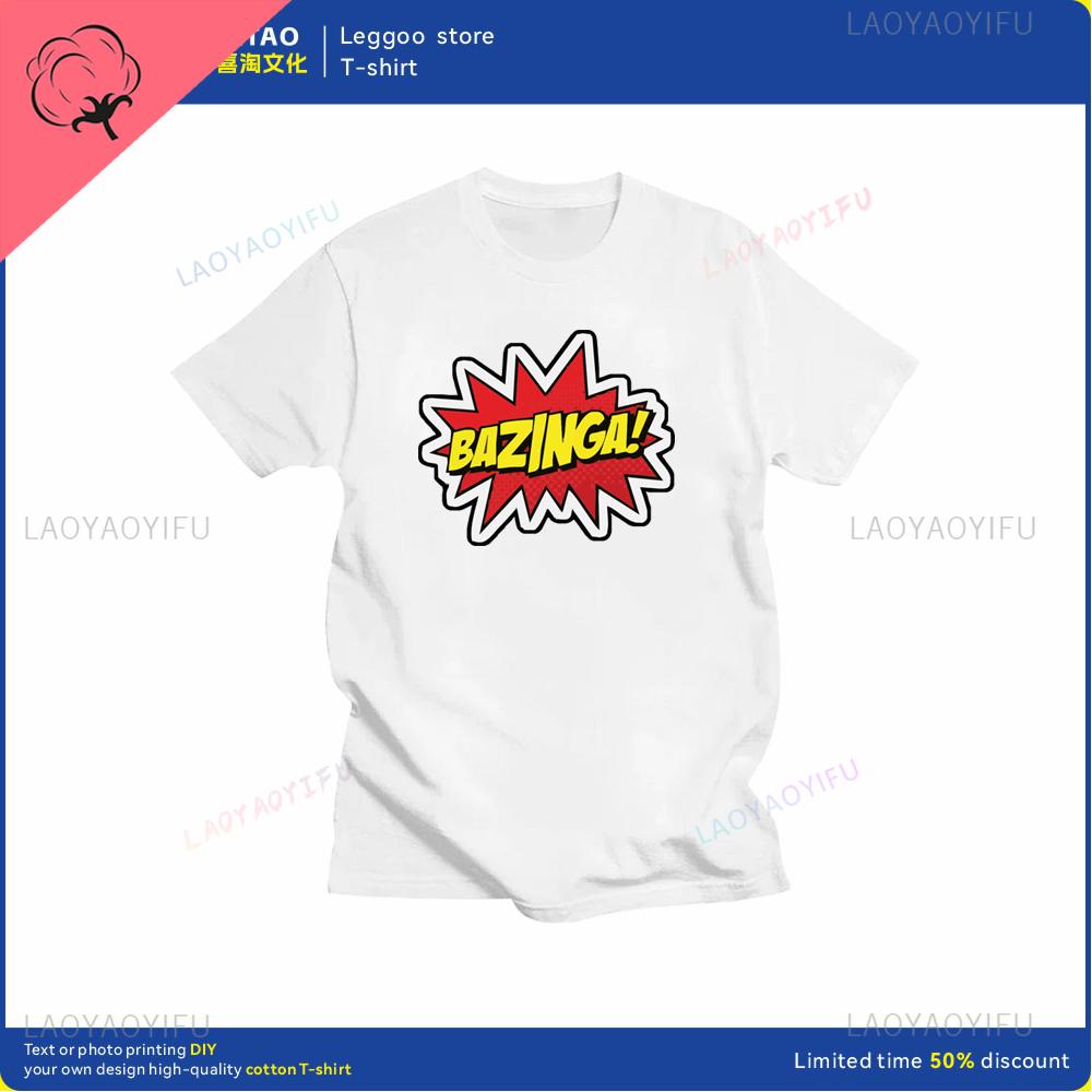 Big Bang Theory Bazinga Tshirt Mens Cotton Shortsleeved Sheldon Cooper Casual Everyday Streetwear