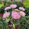 7Head Design Solar Lights Solar Powered Decorative Light Outdoor Solar Lights Waterproof Flower Shape Camellia Flower Light