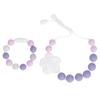 Baby Rose Shaped Pendant Chewable Teething Necklace Silicone Beaded Teething Bracelet Ring Toy for Infant