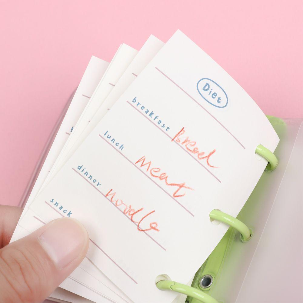Mini Diary Book Rings Binder Daily Plan Inner Pages Refillable 3-hole Loose-leaf Refill Paper