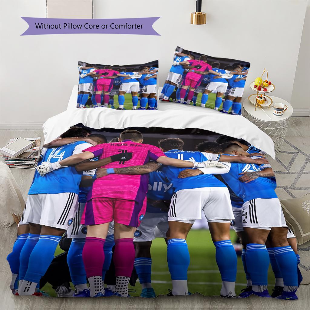 Charlotte FC Pattern Bedding Home Decoration Birthday Gift (1 * duvet cover + 2 * pillowcase, without core)