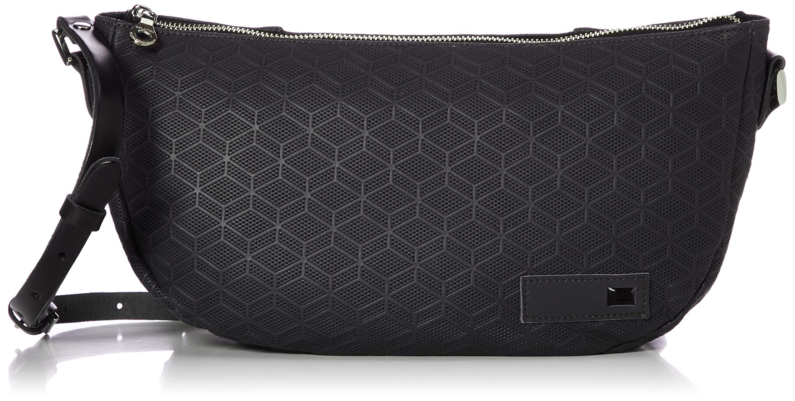 

Soratina Boat-Shaped Shoulder Bag in Black Italian Leather