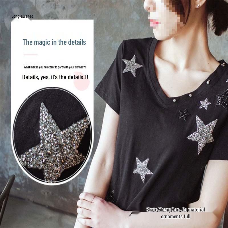 Five-Pointed Star Rhinestone Resin Patch for Shoes and Clothing