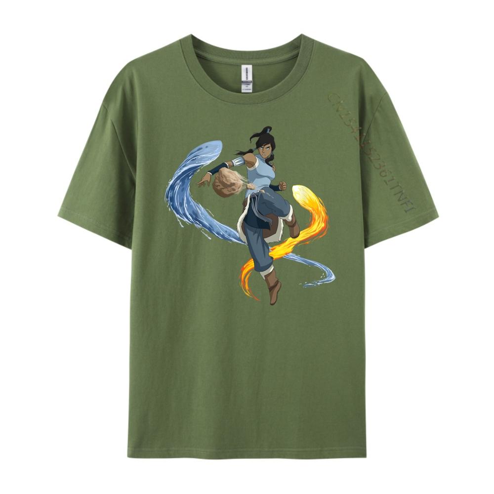 Die Legende von Korra Bändigen Wasser Feuer und Erde Christliches T-Shirt Herren Übergroßes T-Shirt Vegan