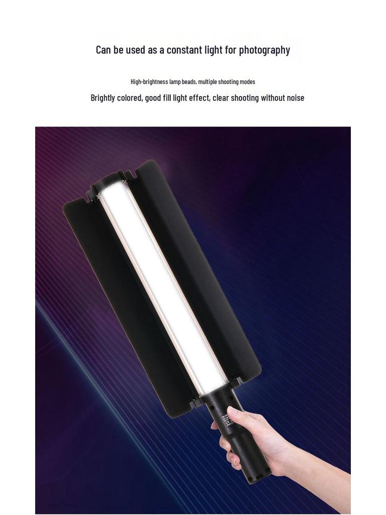 8-Color RGB LED Stick Light, 20W Handheld Portrait and Background Softlight for Outdoor Photography.
