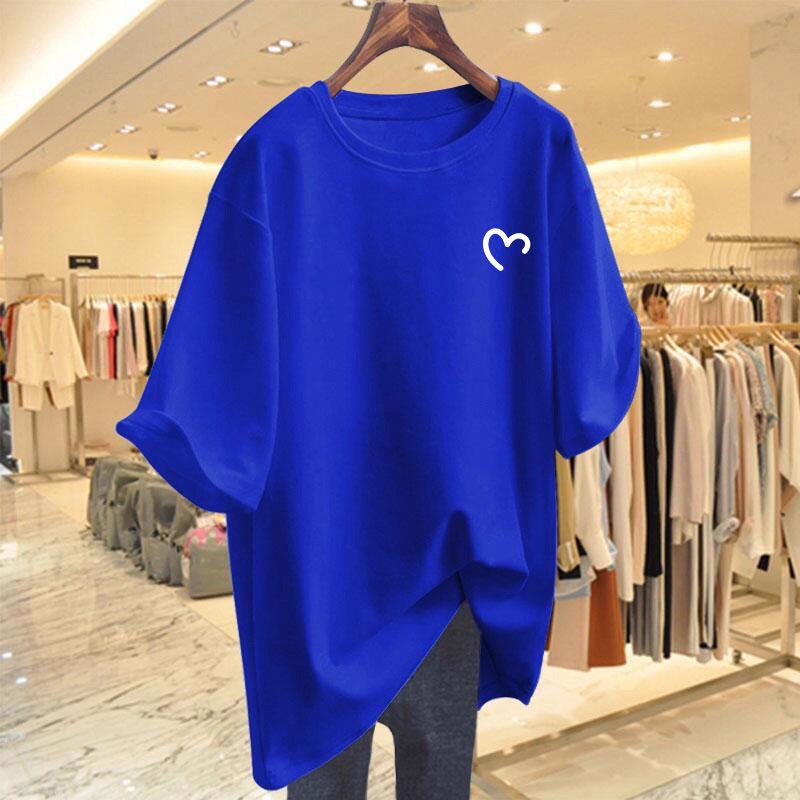 Women's 2026 Summer Fashion Printed Mid-Length Short-Sleeve Loose Round Neck T-shirt