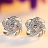 Elegant Lady Aesthetic Stud Earrings with Brilliant Zirconia Graceful Jewelry for Engagement Ceremony Chic Accessories