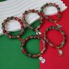 Christmas Diamond Santa & Snowflake Glass Bracelet: Stylish & Versatile Holiday Accessory.