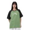 Li Ning Fitness Serie Color Block Schriftzug Rundhals Locker Kurzarm Raglan T-Shirt Damen T-Shirt Steingrün Schwarz ATSU462-3