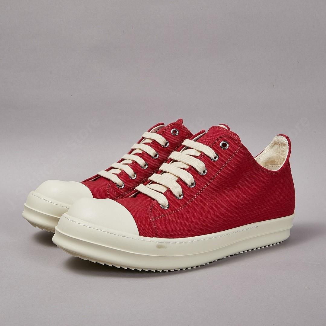 

Ro Designer Men Shoe Red Canvas Low Top Casual Shoes Luxury Sneakers Thick Sole Lace Up Women Sneaker 34