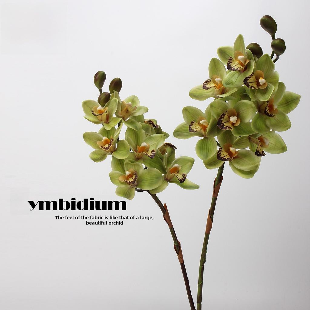 8-Head Artificial Cymbidium Orchid Stem 79cm Silk