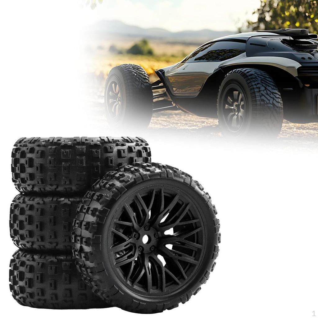 4 Pieces 1/18 RC Car Tires Spare Parts, Modification High Performance Assembly Upgrade Parts