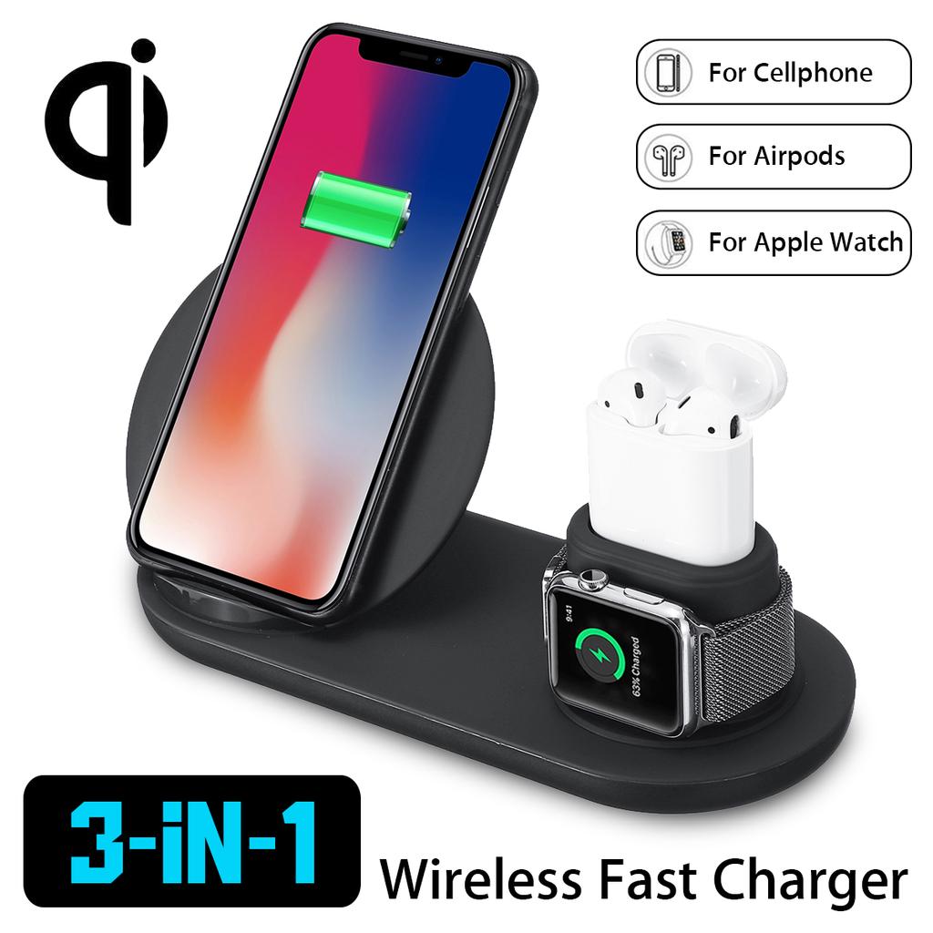 INSMA Fast 3 In 1 Wireless Charging Stand For Apple Watch 1234 Series StandAirpods Charging Dock INSMA Fast 3 In 1 Wireless Charging Stand For Apple Watch 1234 Series StandAirpods Charging Dock