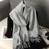 62Color Solid Women Winter Scarf Warm Thicken Cashmere Shawl Outdoor Fashion Luxury Tassels Pashmina Lady Wrap Windproof Scarves