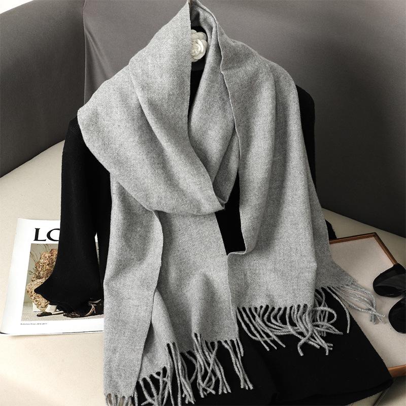 62Color Solid Women Winter Scarf Warm Thicken Cashmere Shawl Outdoor Fashion Luxury Tassels Pashmina Lady Wrap Windproof Scarves
