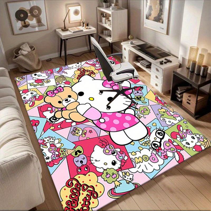 1pc Sanrio Hello Kitty Mermaid Printed Office Carpet Rectangle Rug Under The Table,Perfect Room Decor for Living Room, Bedroom, Kitchen, Non-slip Floo