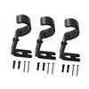 3PCS Adjustable Curtain Rod Brackets Iron Curtain Rod Support Hanger for Wall Black