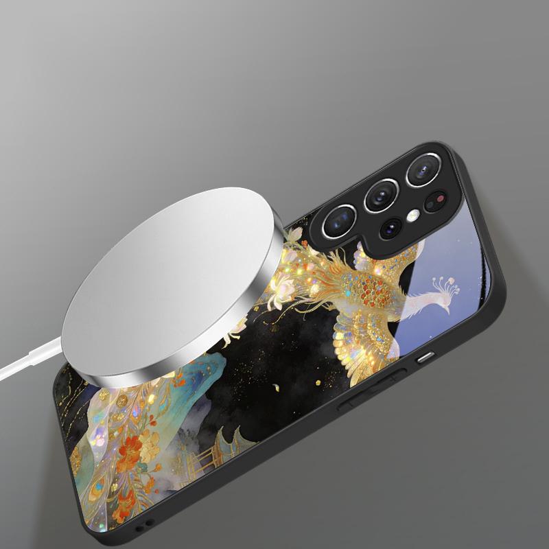 Gorgeous Phoenix Picture Suitable For Samsung Galaxy S25 Ultra S20 FE S21 S22+ S23 Plus S24 S26 Edge magnetism Glass Phone Casee