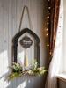 Ramadan Wooden Wall Hanging Decor Islamic Arch Design with Floral & Tassel Festive Home & Wall Decoration for Ramadan & Eid Gift