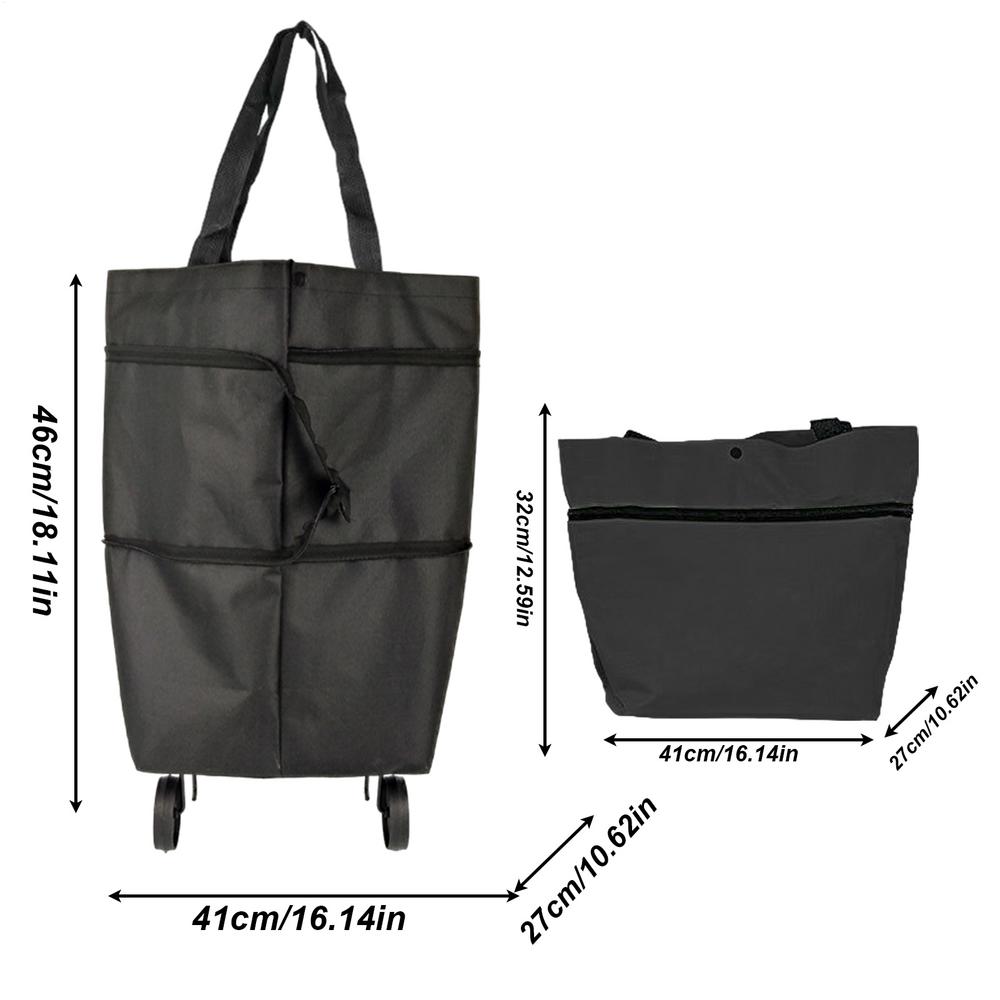 Shopping Grocery Bag With Wheels Reusable Wheeled Shopping Bag Large Capacity Organizer Cart Pouch For Picnics Home Camping