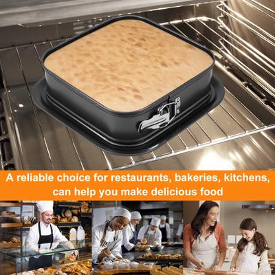 Moule à Gâteau à Ressort Métallique Antiadhésif Carré/Rectangulaire Étanchéité Parfaite avec Base Amovible Plateau de Cuisson pour Gâteau