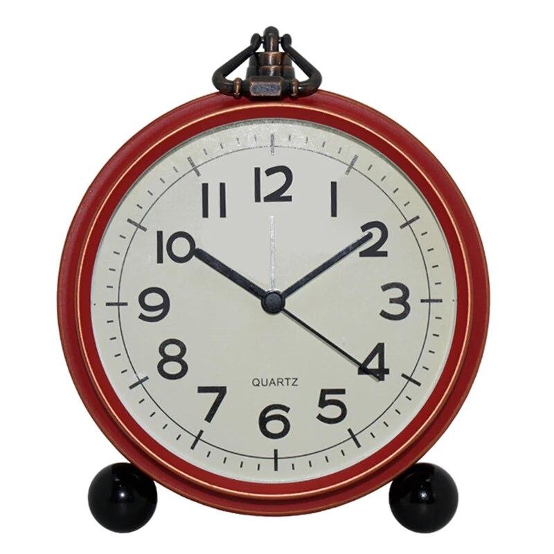 1pc Retro Wrought Iron Alarm Clock with Night Light - American Creative Electronic Clock for Home Decor and Back to School
