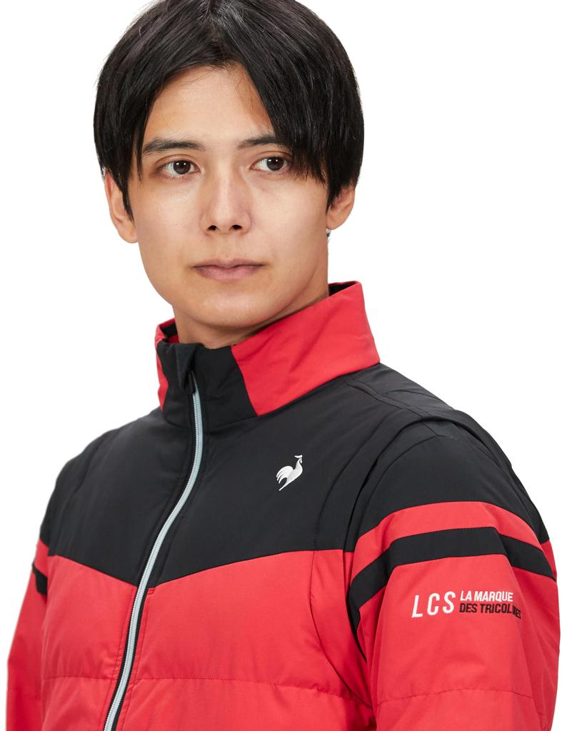 Coq Sportif Blouson Standard Filling Water Repellent Windproof Sleeves Detachable Heat Navi 2WAY Golf QGMWJK04 RD00 L [Le Golf] [Stretch Forcer] Men's