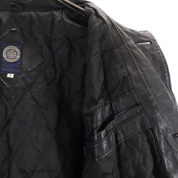 OLD 90s Genuine Leather leather jacket F Genuine leather quilted lining Men's Used