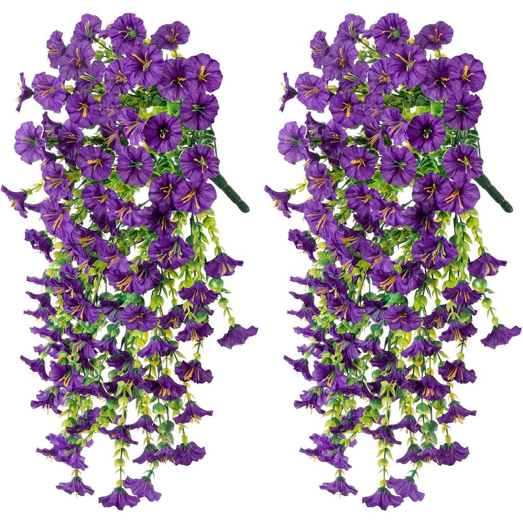 Artificial Morning Glory & Eucalyptus Nonfading Rattan Hanging Wall Door Decoration Fake 75cm Plants Garden Party Decoration