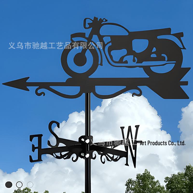 Weather Vane Ornament: Outdoor Wrought Iron Spray-Painted Roof Decoration Metal Craft