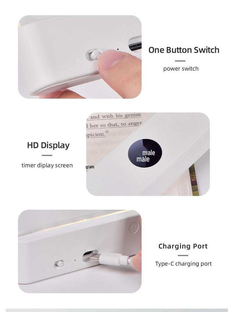 Rechargeable Timer Reading Light: Book Light and Desk Lamp for Dorm/Bedroom