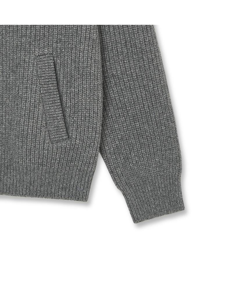 IOLO Merino Wool Knit Fur Jacket_Gray