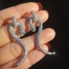 CAOSHI Punk Style Snake Shape Earrings for Women Luxury Brilliant Cubic Zirconia Jewelry for Party Gorgeous Accessories Gift