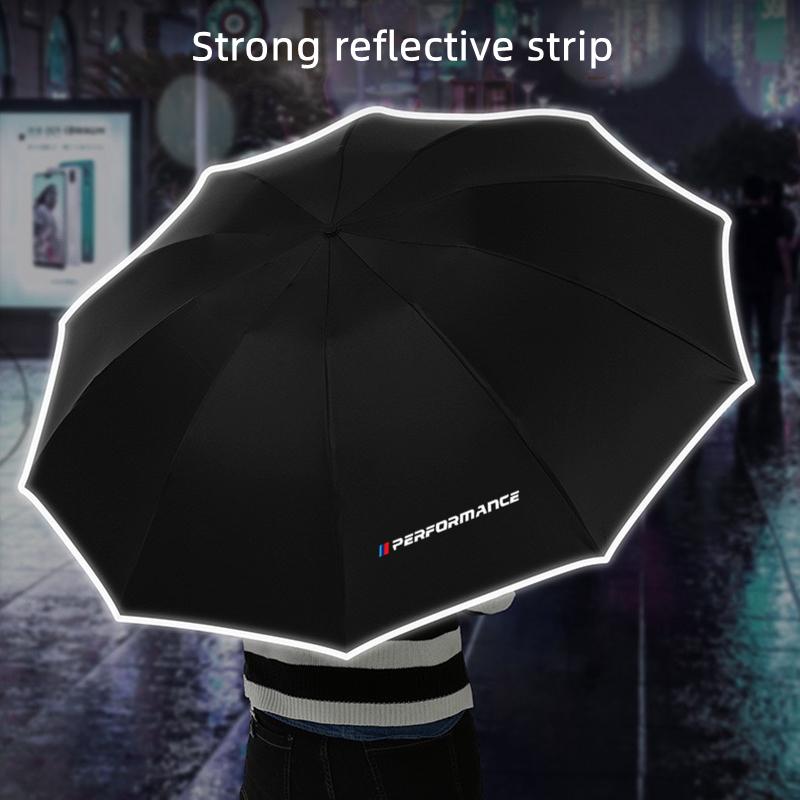 AAAOS1 Automatic Umbrella with Reflective Stripe Reverse Led Light Umbrella For BMW X5 E53 E70 F15 G05 X6 E71 E72 F16 X3 E83 F25 G01 X1