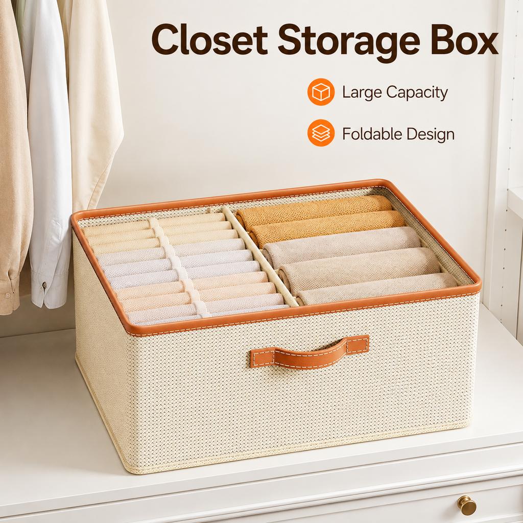 Xiaomi Foldable Clothes Storage Box Large Capacity Closet Organizer with Divider Handle for Wardrobe Shelves Bedroom Home Organization450000