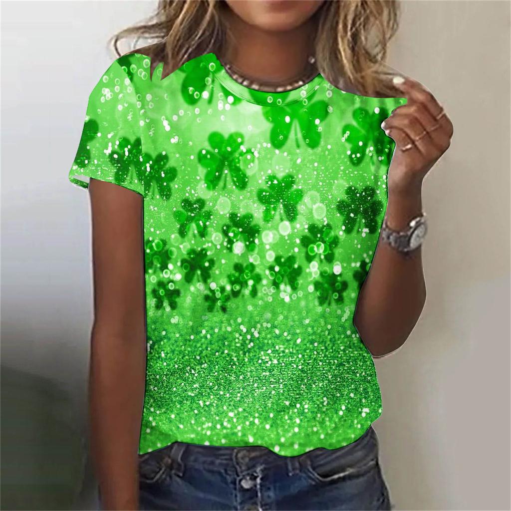 Women's T-shirt 3D Pattern Printed Casual Short Sleeved O-Neck Top Fashionable Street Women's Clothing