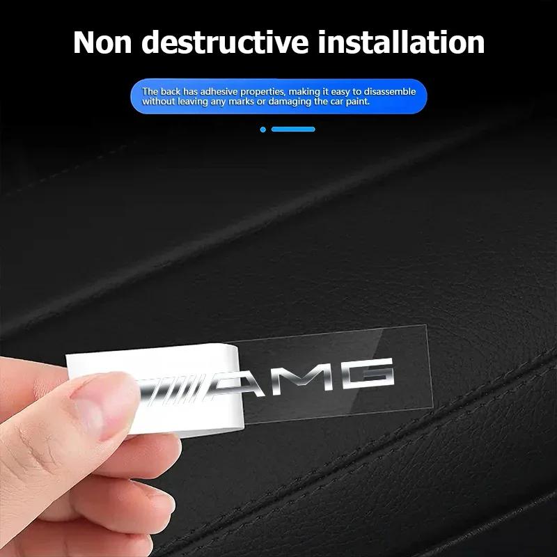C200 E200 New For Mercedes Benz 3D Creative Car Interior Stickers Metal Badge Decoration For Mercedes Benz AMG W206 W205 W203 W2