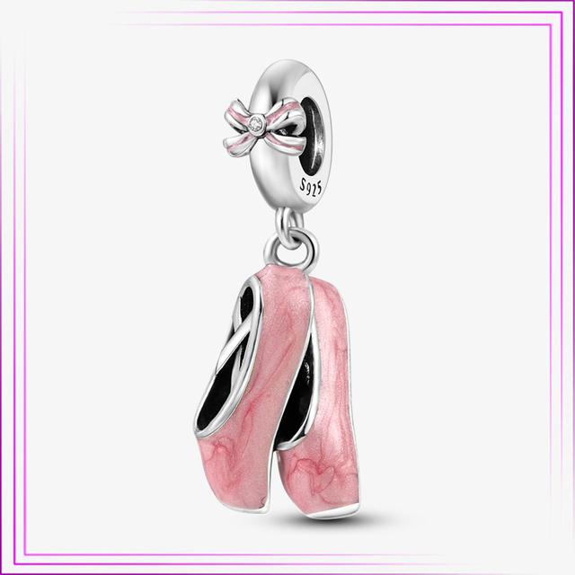 925 Sterling Sølv Hjerte Blomst Luftballong Flamingo Rosa Sjarm Plata De Ley Bil Katt Perle DIY For Originalt Armbånd Smykker