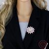 New enamel color hollow three-dimensional sunflower magnetic brooch women's fashion high-end flower brooch
