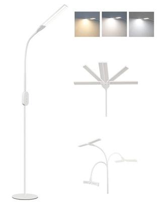 LED Floor Lamp - NETTLIFE - 158 Cm - Dimmable 9W 3000K - White - Reading Lamp