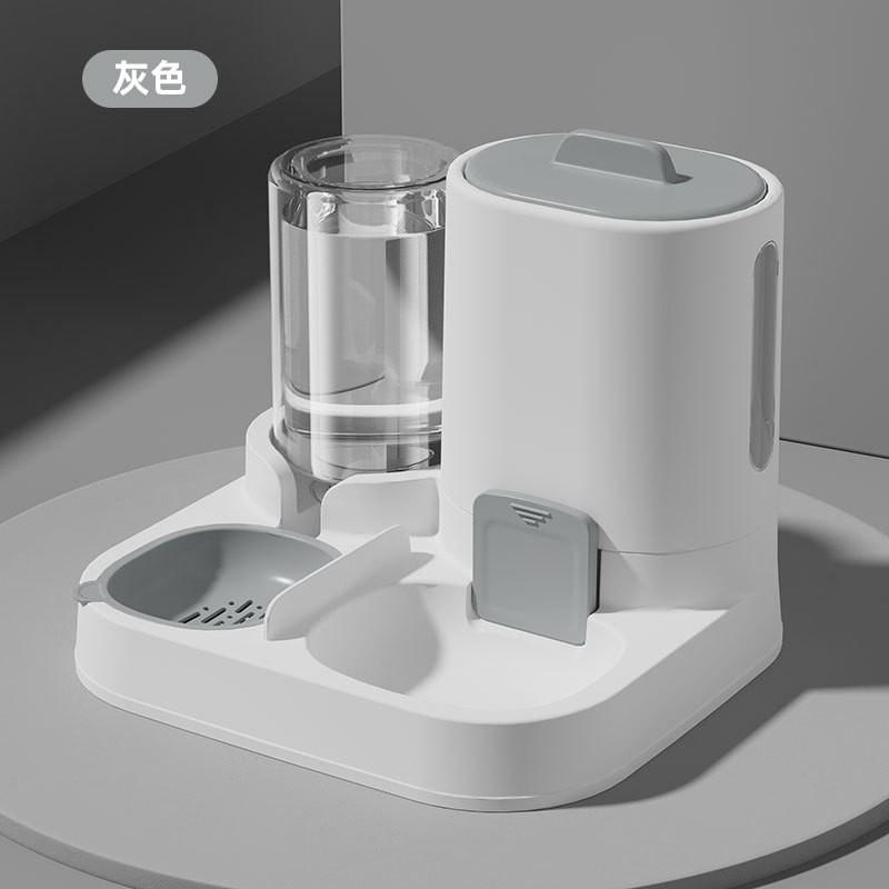 Automatic Pet Feeder Waterer Combo Cats Large Capacity Plastic Food Bowl Drinking Fountain Integrated