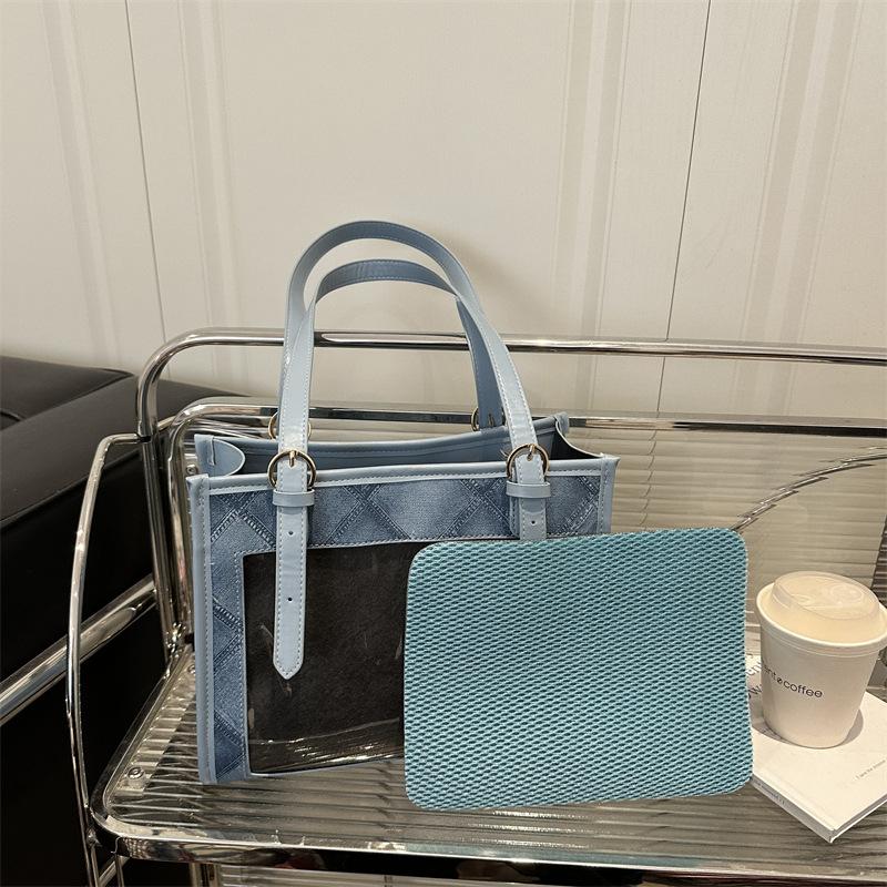 New large-capacity transparent design single shoulder underarm bag casual student versatile practical portable messenger bag